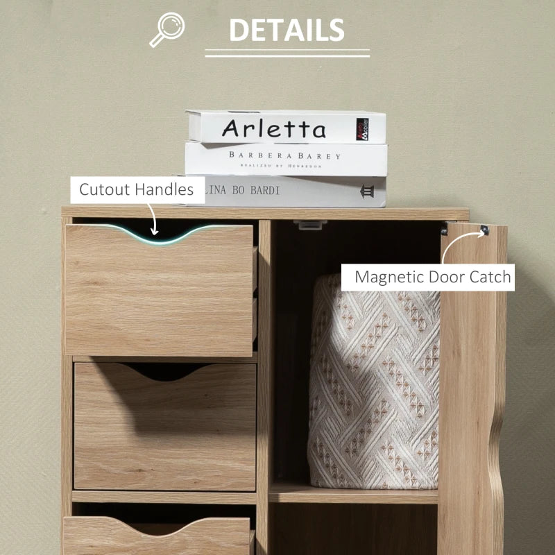 Natural 4-Drawer Freestanding Storage Cabinet