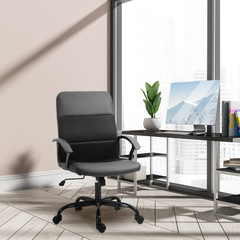 Black Mesh Office Chair with Swivel Wheels, Adjustable Height & Tilt