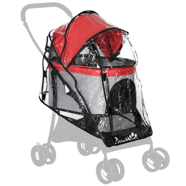 Pet Stroller Rain Cover, Front & Rear Entry, Clear