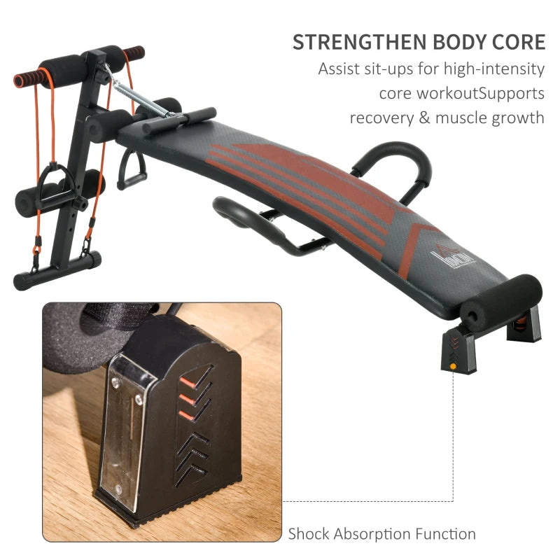 Adjustable Black Sit Up Bench with Headrest for Home Gym