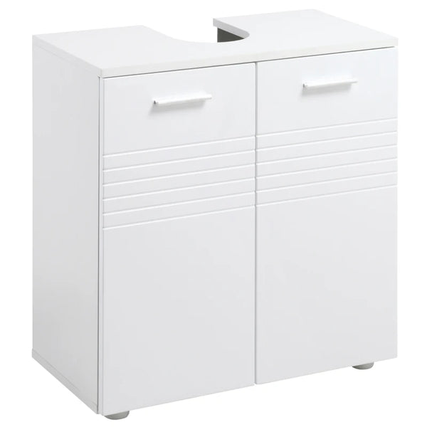 White Under Sink Bathroom Storage Cabinet with Adjustable Shelf