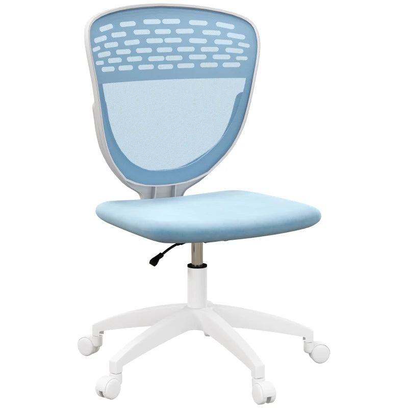 Blue Mesh Office Chair with Swivel Wheels