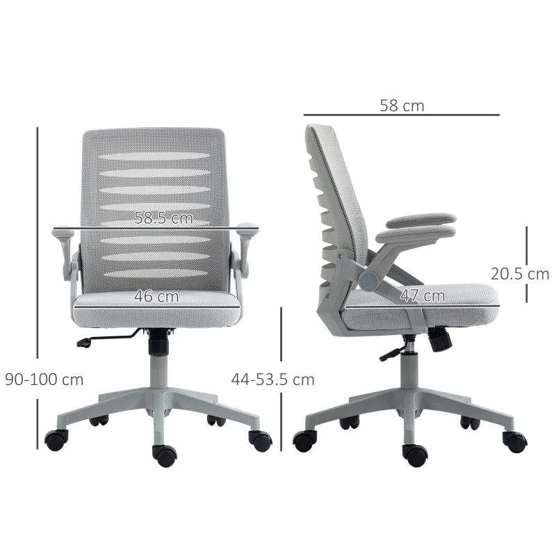 Grey Adjustable Height Mesh Back Work Chair - 44-53.5cm