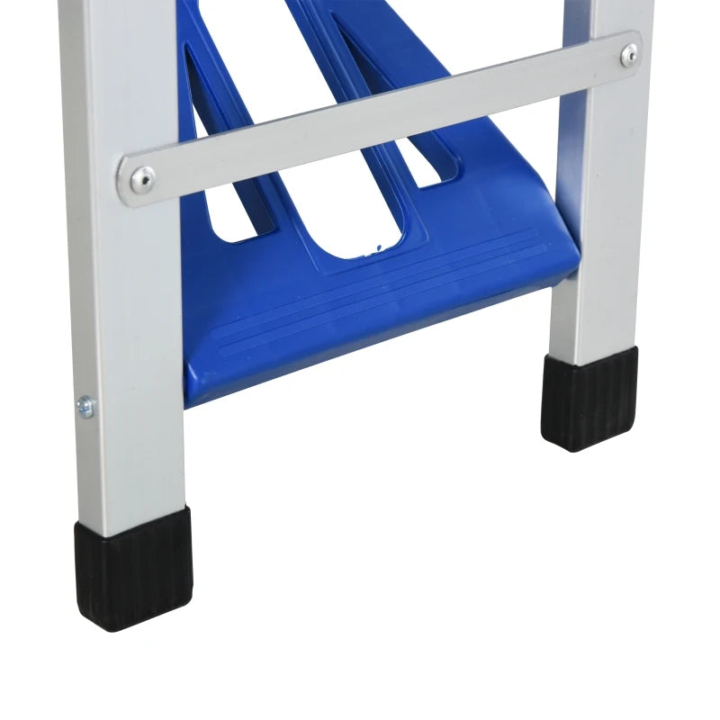 Blue 4 Seater Aluminum Picnic Table with Foldable Seats