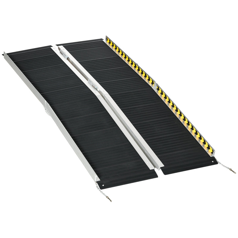 Aluminium Folding Wheelchair Ramp, 152x73cm, 272KG Capacity, Non-Skid Surface