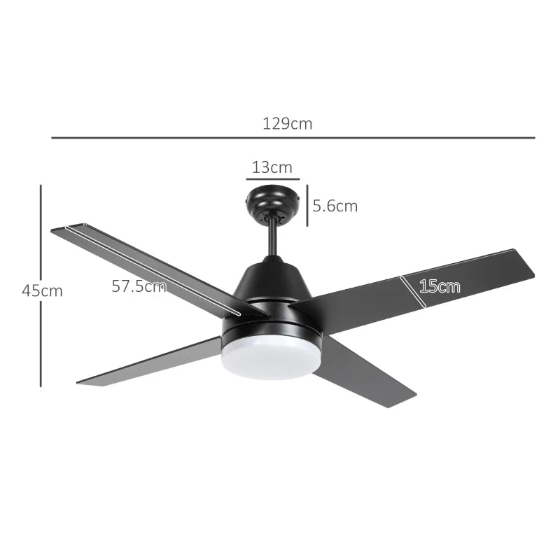 Black Walnut Ceiling Fan with LED Light & Remote