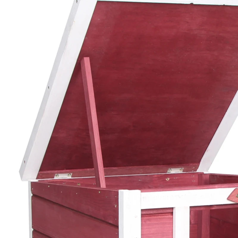 Red Wooden Rabbit Hutch 51 x 42 x 43 cm by