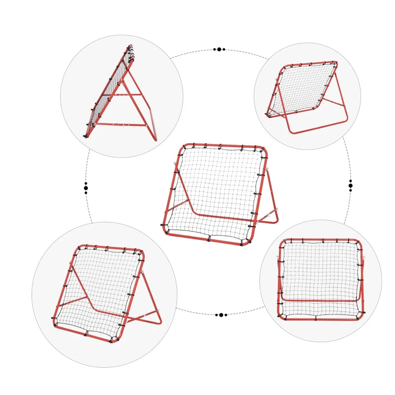 Red Kickback Rebounder Net for Softball Training - Teens & Adults