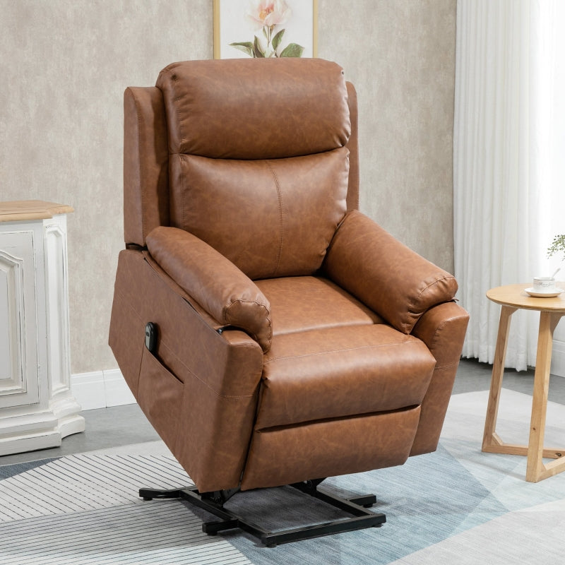 Brown Electric Power Lift Recliner Chair for Elderly with Remote Control