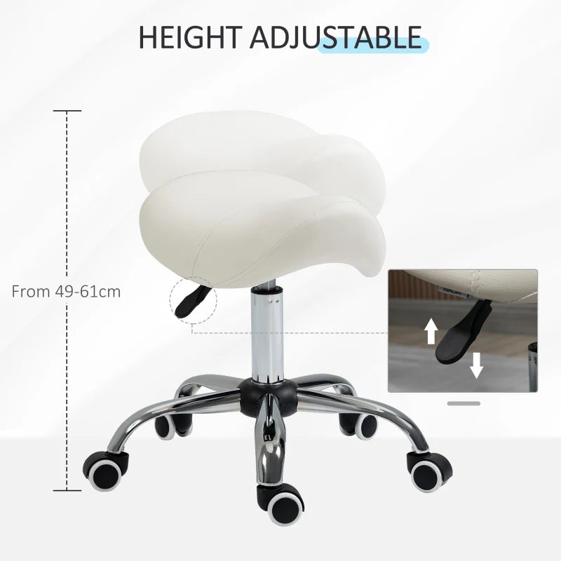 Cream Hydraulic Salon Stool