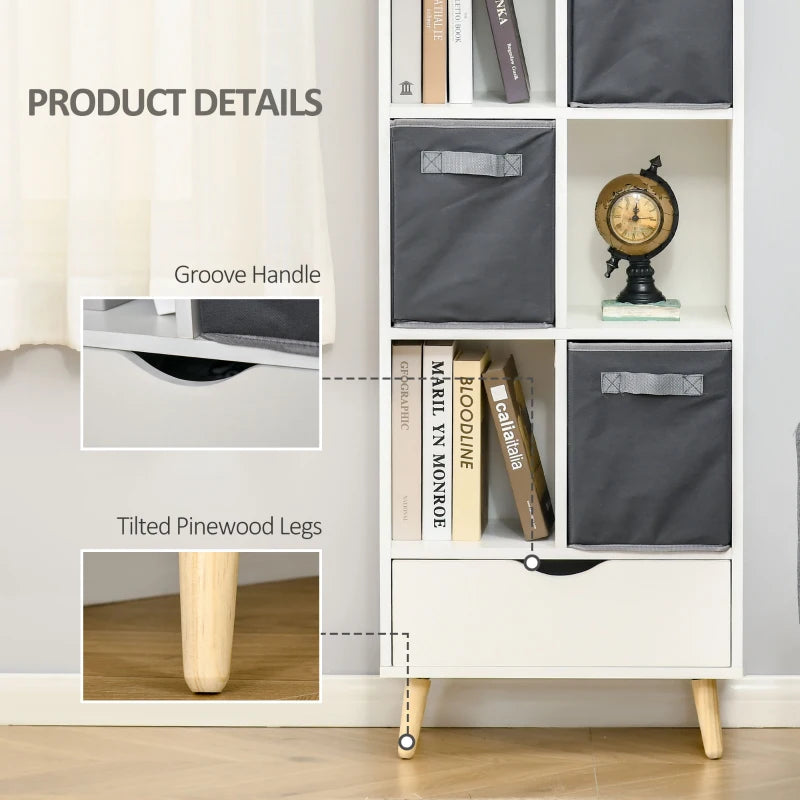 6-Shelf Drawer Storage Organizer - White/Grey
