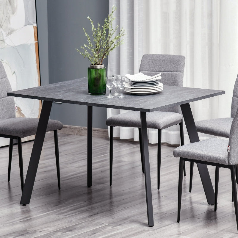 Dark Grey Metal Leg Dining Table with Spacious Top