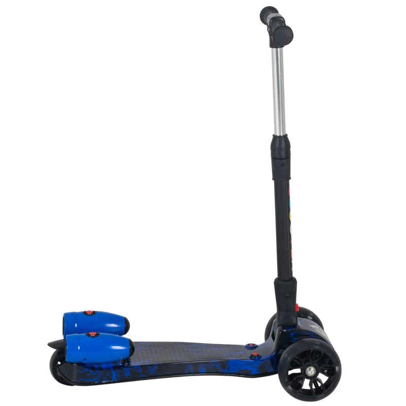 Blue Kids 3-Wheel Scooter with Flashing Wheels and Music