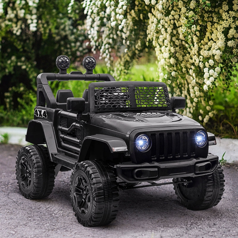 Black Off-Road Electric Ride-On Car for Kids 3-6 Years Old