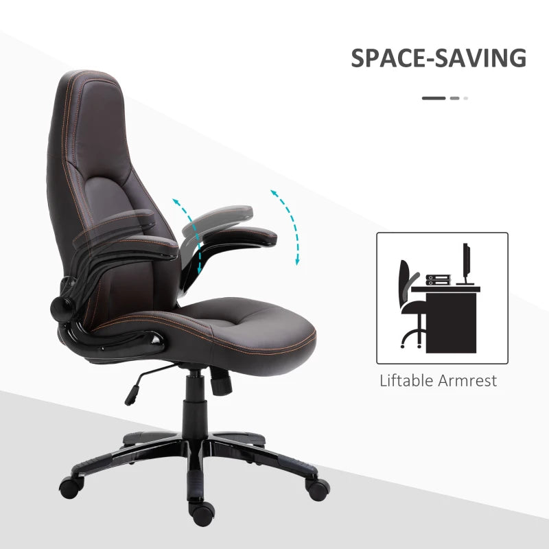 Brown Gaming Office Chair with Adjustable Arms and Height