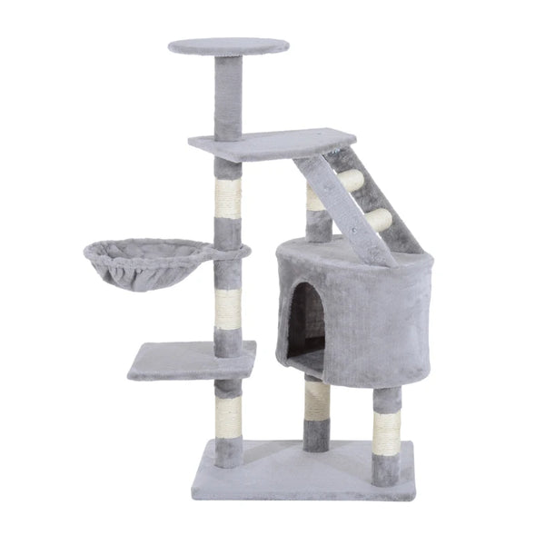 Grey Cat Tree Scratching Post Climbing Activity Center 125cm