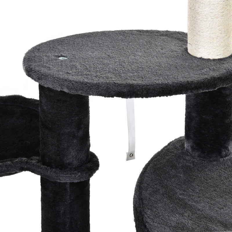 Cat Tree Hammock Tower - Grey 5-Tier Pet Furniture