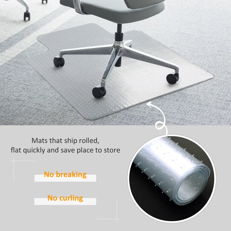 Clear Office Chair Mat with Non-Slip Studs - Frosted Lip