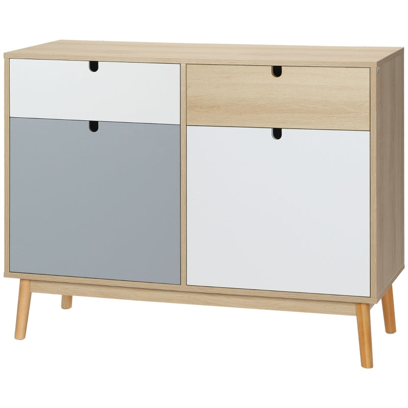 Multicoloured Kitchen Sideboard with Drawers and Cupboards, 100x40x79.5cm