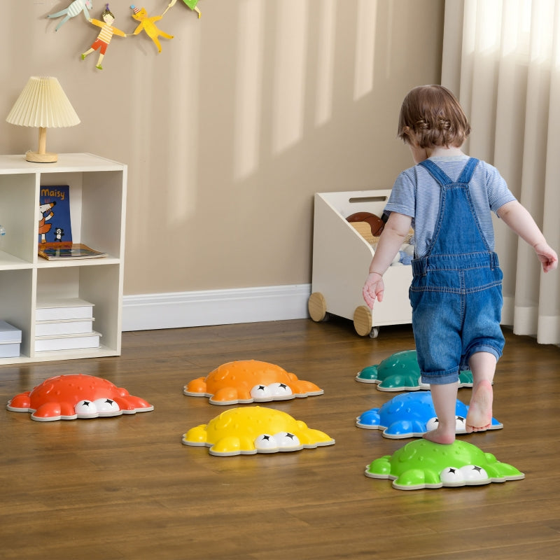 Crab-Designed Kids Stepping Stones Set - 6PCs, TPE Anti-Slip Edge