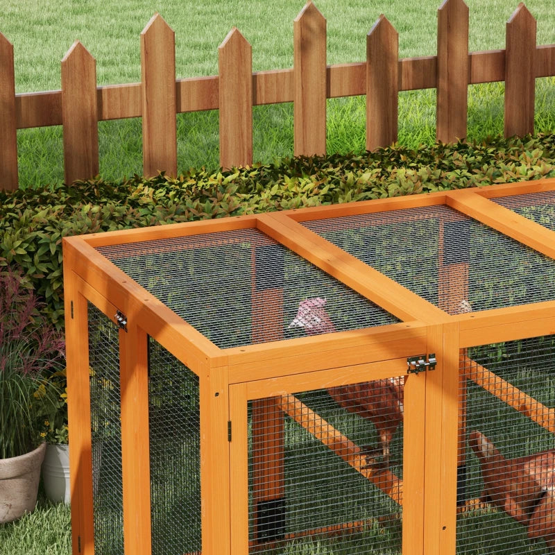 Orange Wooden Chicken Coop with Combinable Design, 80x140x84.5cm