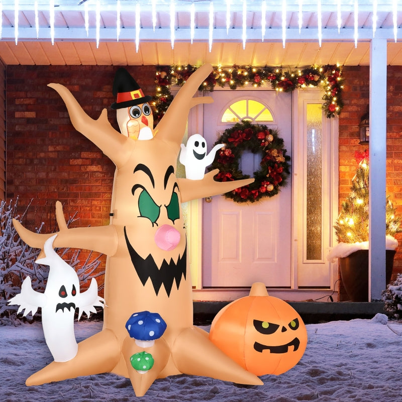 8ft Inflatable Halloween Haunted Tree with LED Lights - Spooky Outdoor Decor