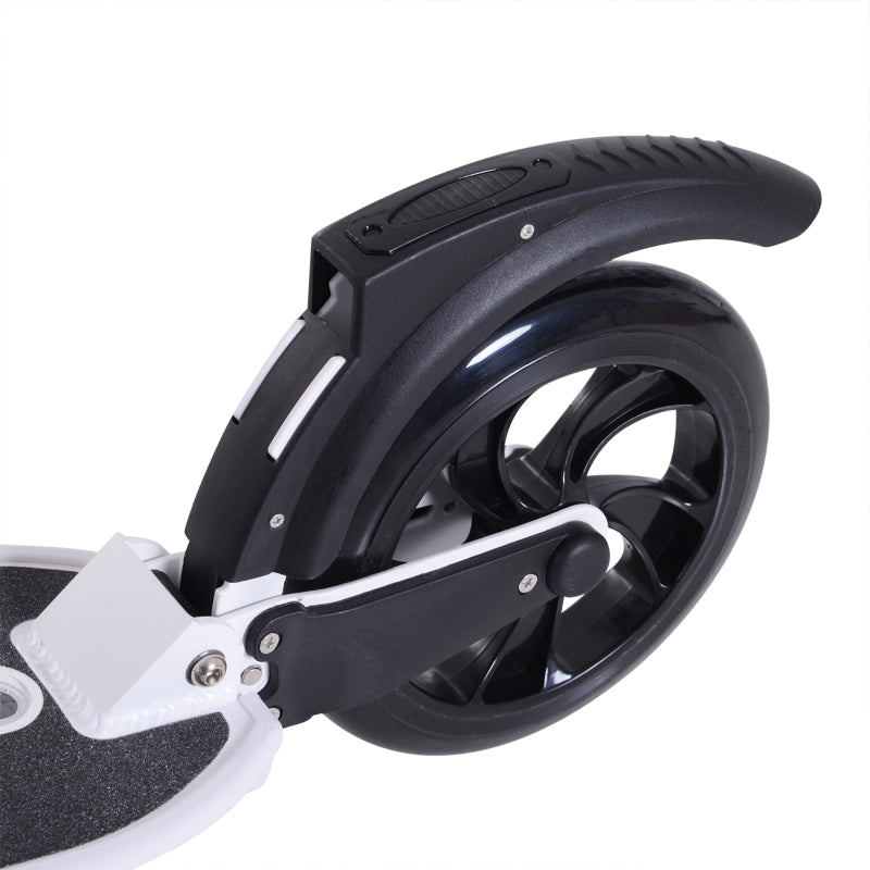 White Folding Urban Scooter with Rear Brake & Shock Absorption System