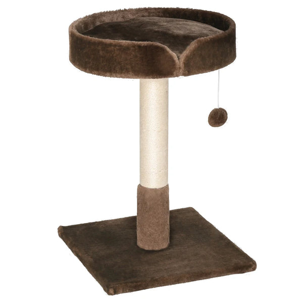 Brown Cat Tree with Sisal Scratching Post & Kitten Bed, 45x45x70 cm