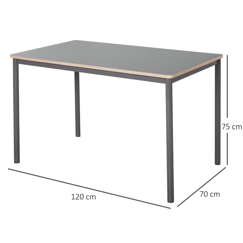 Grey Steel Frame Dining Table for 4 - 75x120x70cm, Minimalistic Style