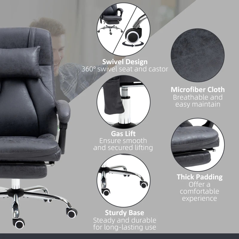 Office Chair with Lumbar Massage and Reclining Feature