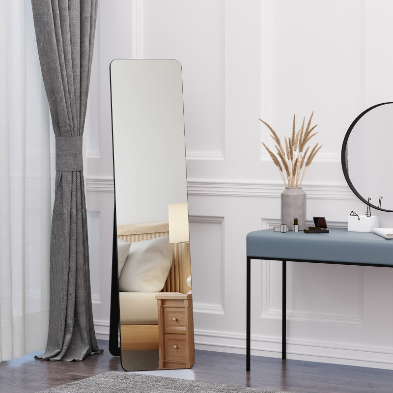 Black Full Length Mirror - Floor Standing or Wall Mount - Bedroom Dressing Mirror