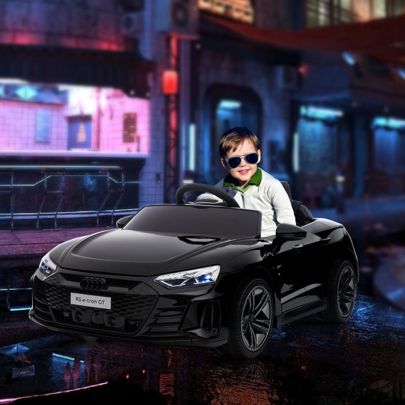 Black Audi Licensed 12V Kids Electric Ride-On Car with Remote Control