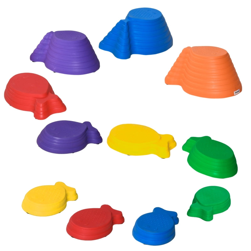 Multicoloured Kids Balance Stepping Stones Set - 11 Pieces