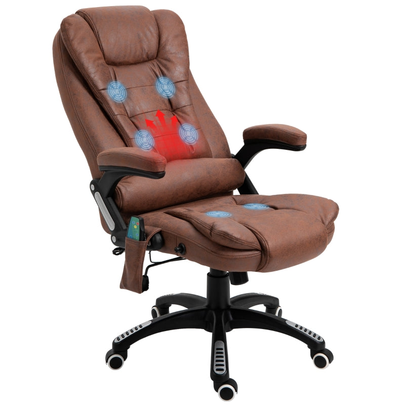 Brown Heated Massage Recliner Chair with 6 Massage Points