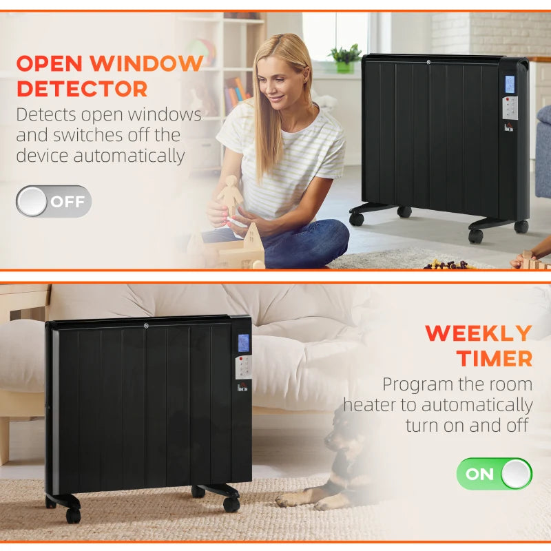 Black Convector Heater with Timer & Remote Control