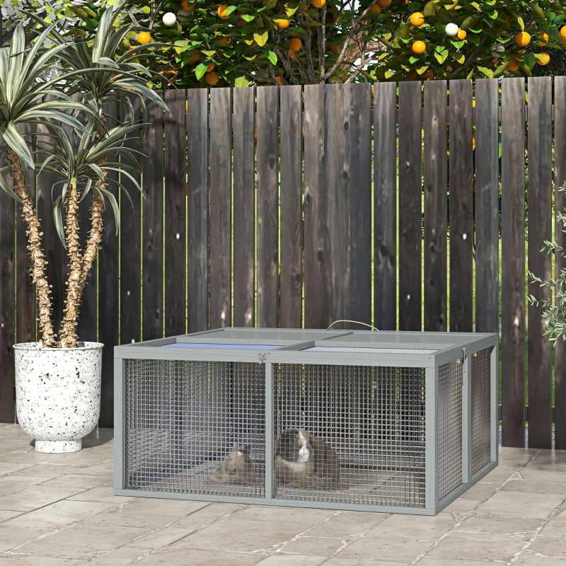 Grey Folding Rabbit Hutch