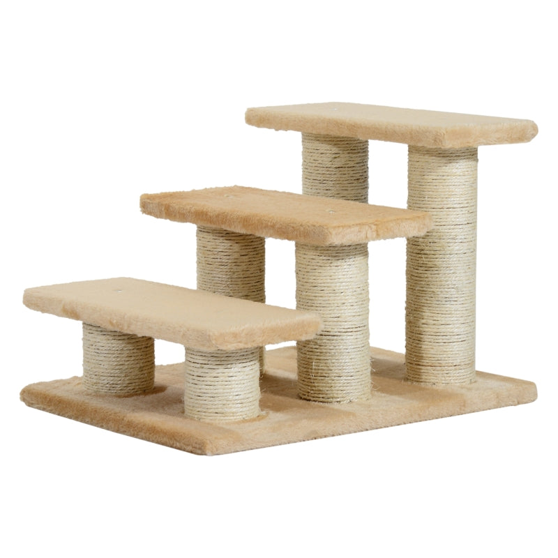 Beige 3-Tier Cat Scratch Stair Tree