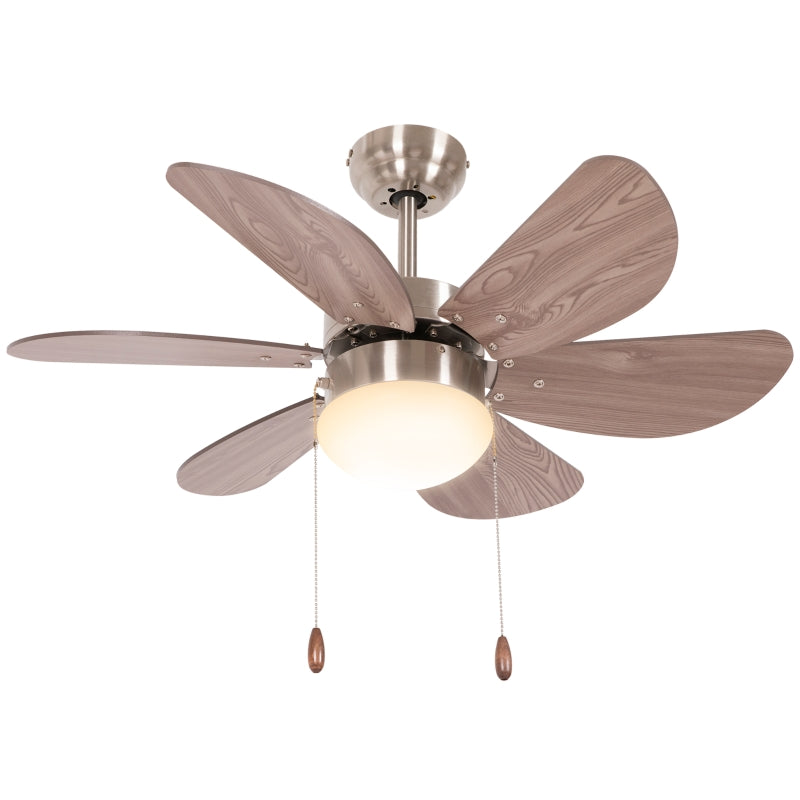 Walnut Brown LED Ceiling Fan with Reversible Blades