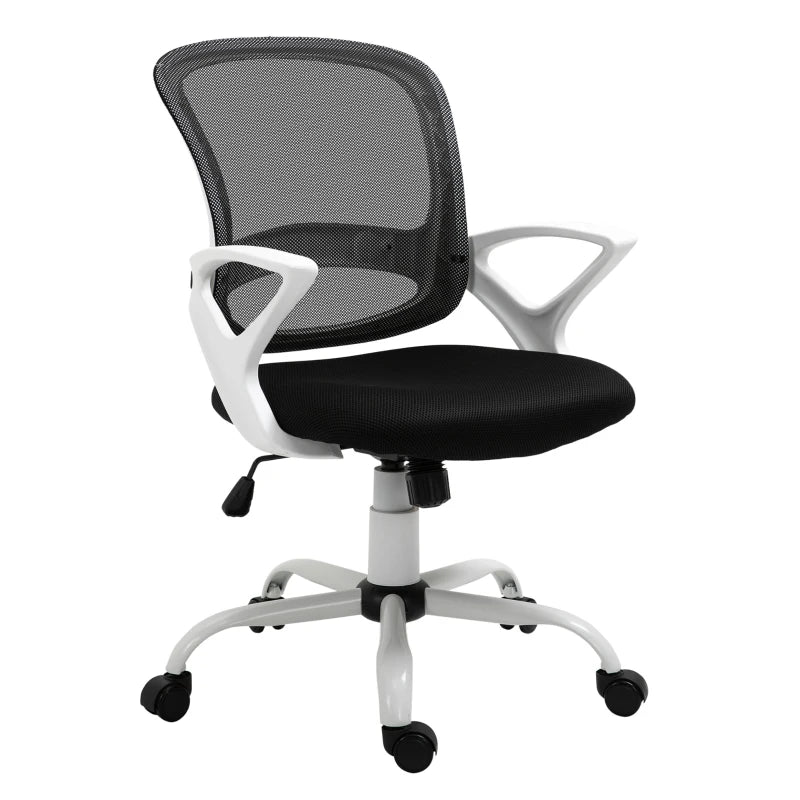 Black Mesh Office Chair with Lumbar Support & Adjustable Armrests