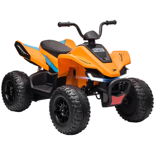 12V Orange Quad Bike for Kids, Music, Headlights, MP3, Suspension Wheels - Ages 3-8