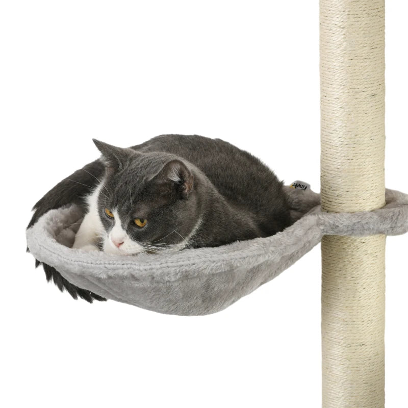 Grey Cat Wall Furniture Set with Hammock, Ladder, Platforms & Steps