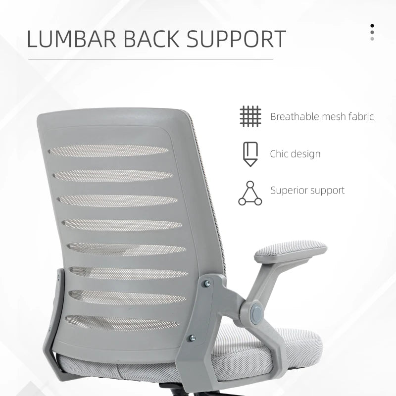 Grey Adjustable Height Mesh Back Work Chair - 44-53.5cm