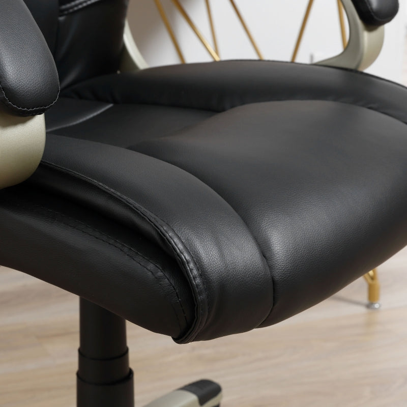 Black High Back Faux Leather Office Chair with Rocking Function