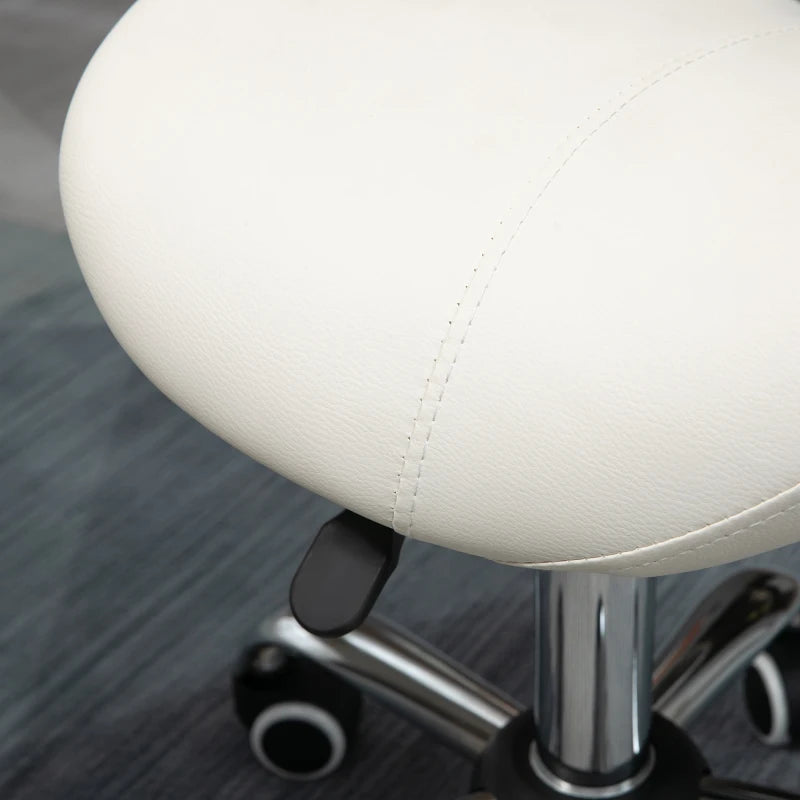 Cream Hydraulic Salon Stool