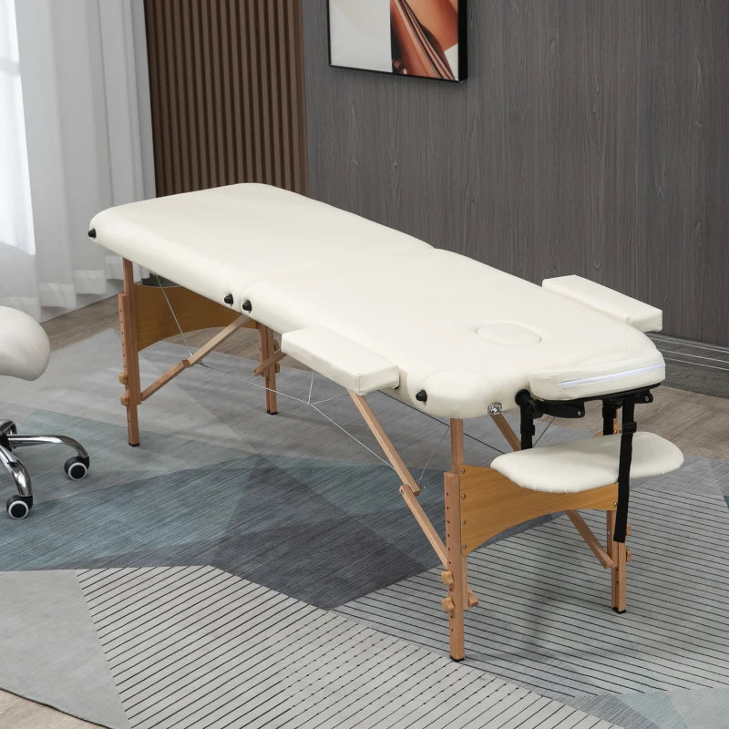 Portable Cream Massage Table with Wooden Frame