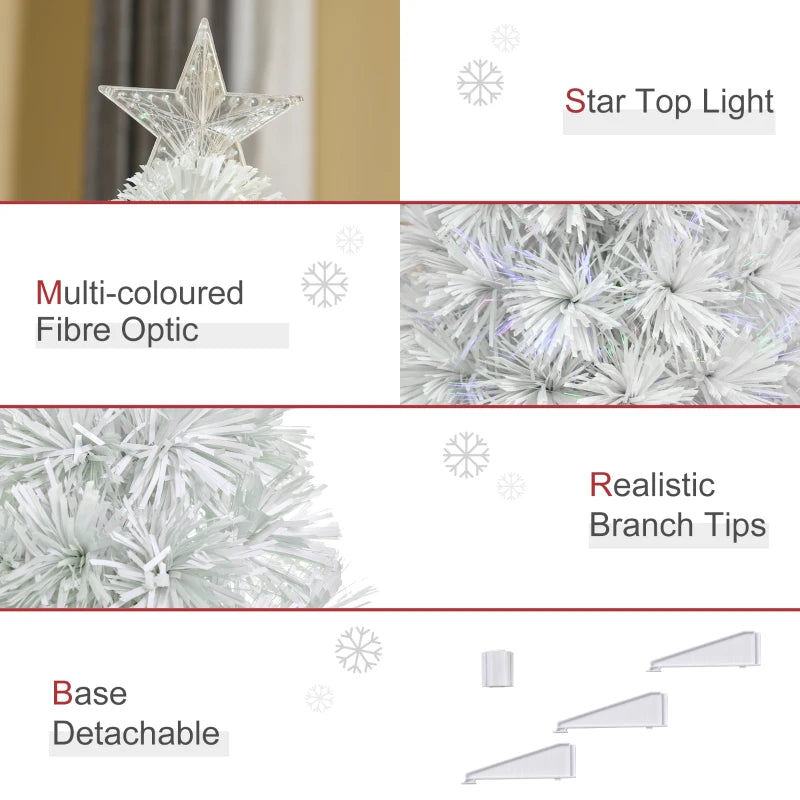 White Fibre Optic Tabletop Christmas Tree - 2.5FT