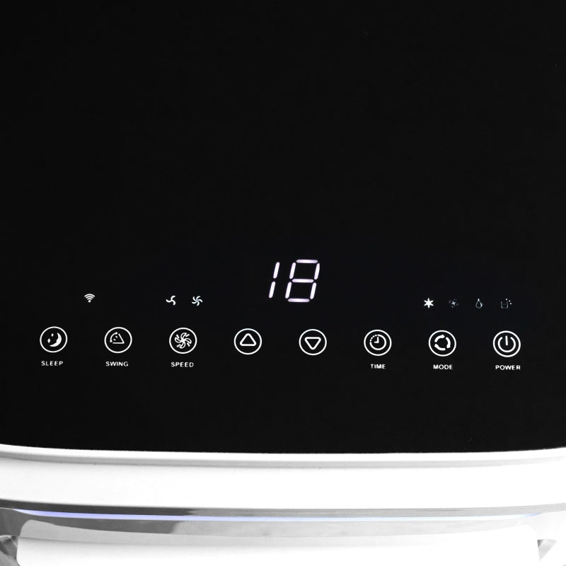 Portable 4-in-1 Air Conditioner, 9,000 BTU, WiFi Smart Home Compatible, Remote Control, White