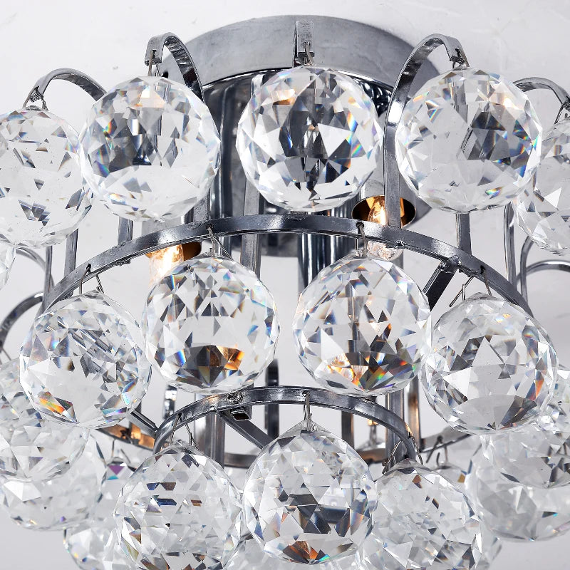 Silver Crystal Droplets Ceiling Light 30x30cm