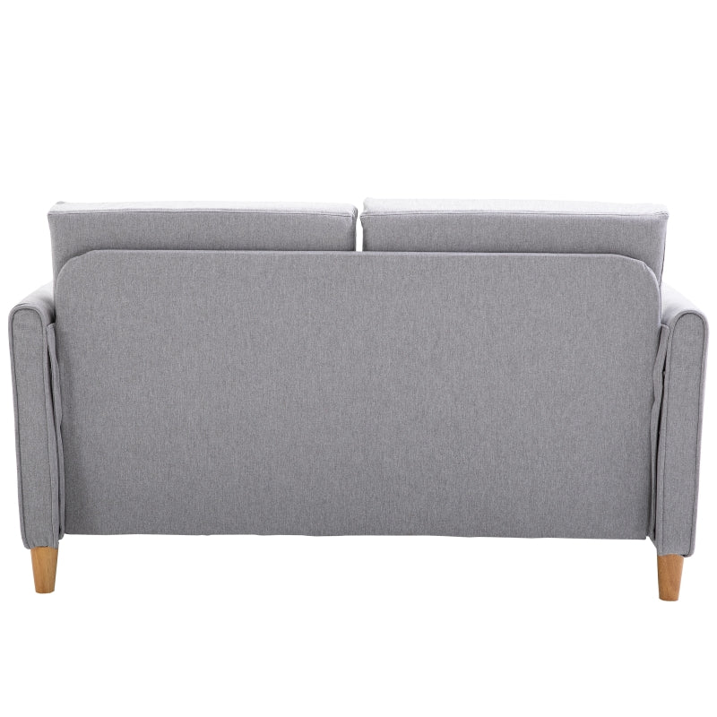 Grey Linen Two-Seater Sofa