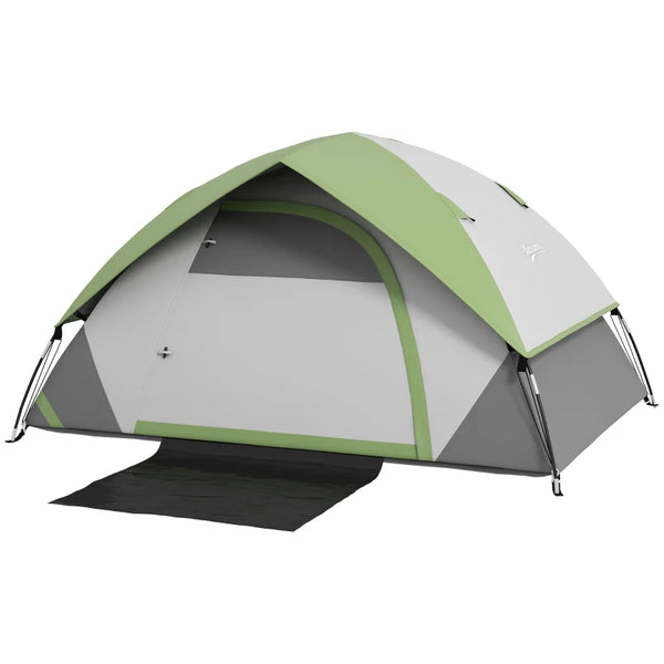 3-Person Green/Grey Dome Tent with Accessories